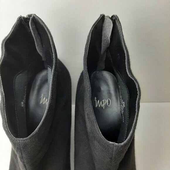 IMPO Tabitha Wedge Ankle Boot Bootie Faux Suede Black Sz 9.5 - Picture 10 of 14